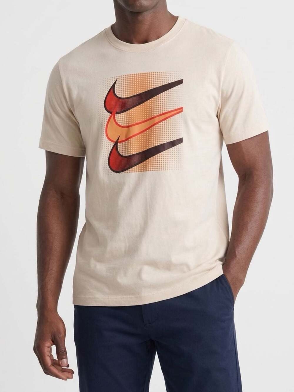 Nike Sportswear Dot Background Swoosh Graphic T-Shirt Tan